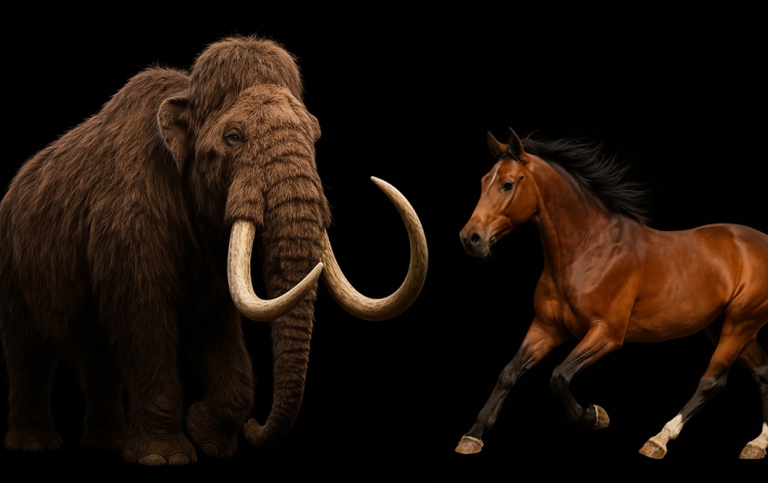 Mammut och häst